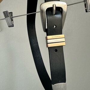 All Saints Black and Silver Belt